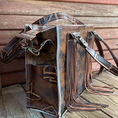Minnie Pearl - Red Brindle w/ Burnt Brands-Minnie Pearl-Western-Cowhide-Bags-Handmade-Products-Gifts-Dancing Cactus Designs