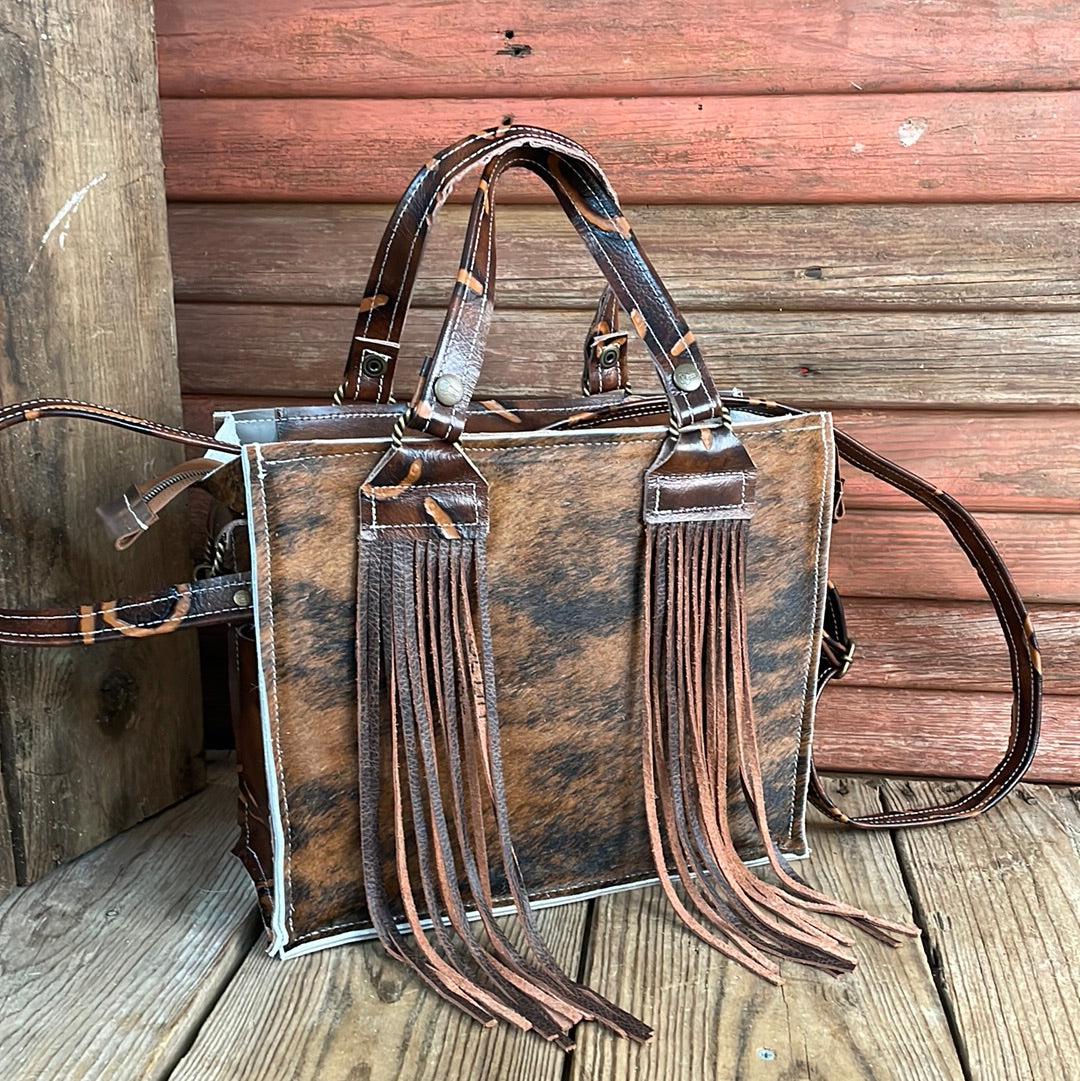 Minnie Pearl - Red Brindle w/ Burnt Brands-Minnie Pearl-Western-Cowhide-Bags-Handmade-Products-Gifts-Dancing Cactus Designs