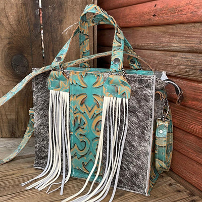 Minnie Pearl - Salt/Pepper w/ Agave Laredo-Minnie Pearl-Western-Cowhide-Bags-Handmade-Products-Gifts-Dancing Cactus Designs