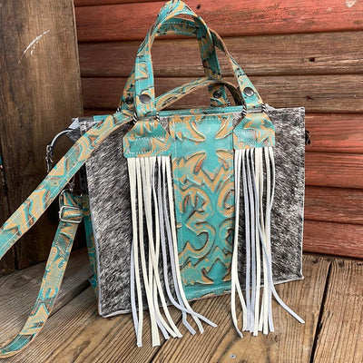 Minnie Pearl - Salt/Pepper w/ Agave Laredo-Minnie Pearl-Western-Cowhide-Bags-Handmade-Products-Gifts-Dancing Cactus Designs