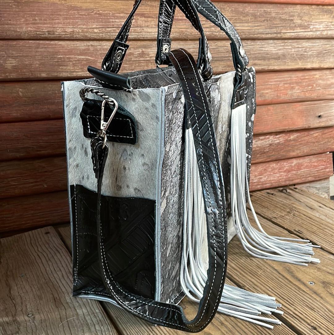 Minnie Pearl - Silver Acid w/ Black Navajo-Minnie Pearl-Western-Cowhide-Bags-Handmade-Products-Gifts-Dancing Cactus Designs