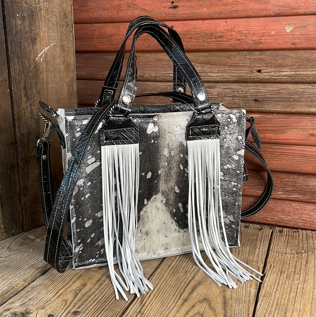 Minnie Pearl - Silver Acid w/ Black Navajo-Minnie Pearl-Western-Cowhide-Bags-Handmade-Products-Gifts-Dancing Cactus Designs