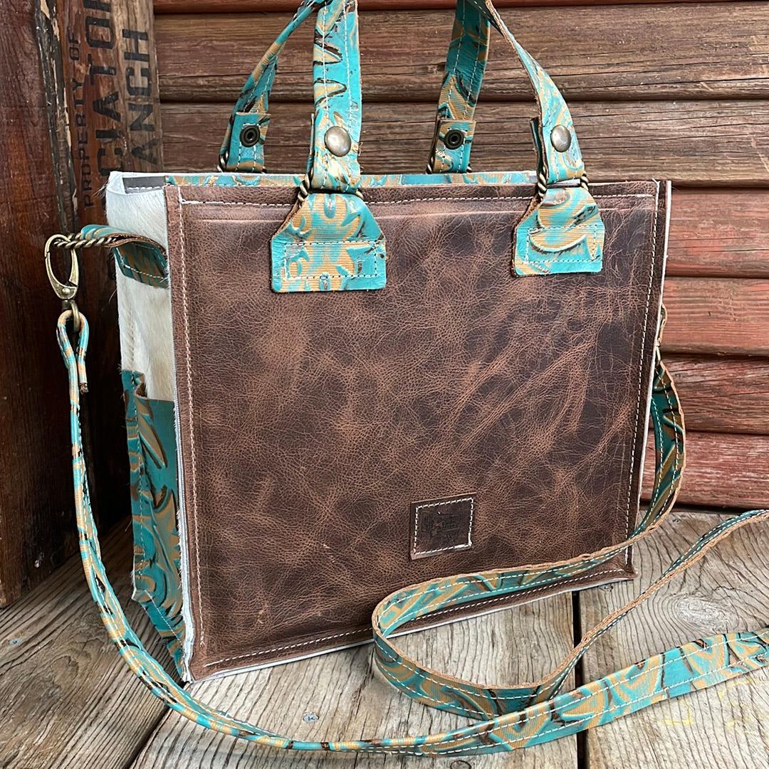 Minnie Pearl - Tricolor w/ Agave Laredo-Minnie Pearl-Western-Cowhide-Bags-Handmade-Products-Gifts-Dancing Cactus Designs