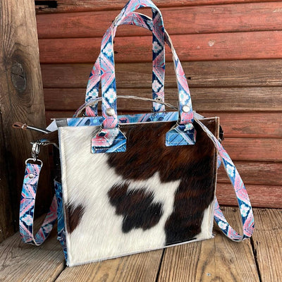 Minnie Pearl - Tricolor w/ Tucson Sundown Navajo-Minnie Pearl-Western-Cowhide-Bags-Handmade-Products-Gifts-Dancing Cactus Designs