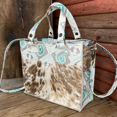 Minnie Pearl - Unicorn w/ Turquoise Sand Aztec-Minnie Pearl-Western-Cowhide-Bags-Handmade-Products-Gifts-Dancing Cactus Designs