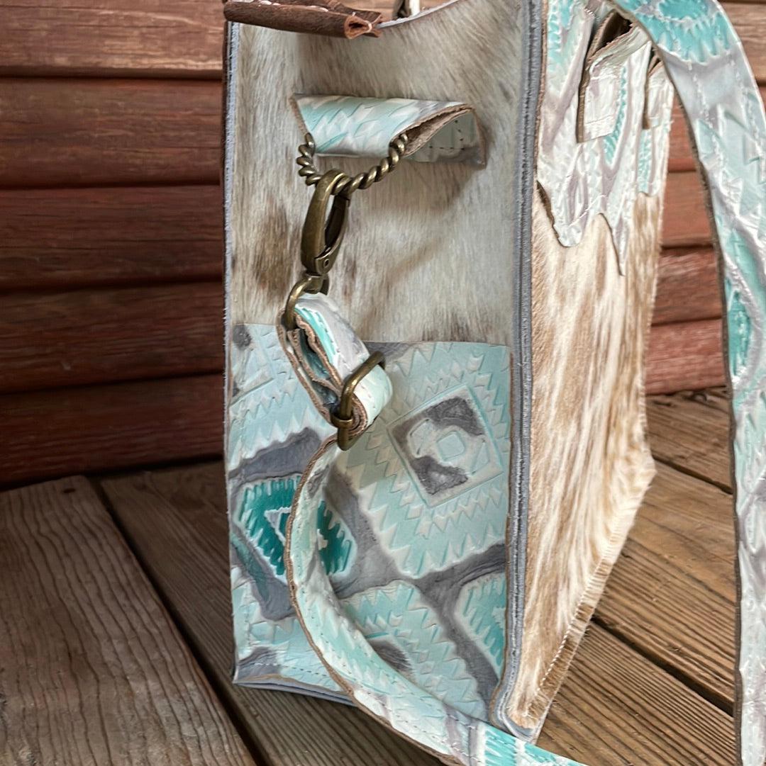 Minnie Pearl - Unicorn w/ Turquoise Sand Aztec-Minnie Pearl-Western-Cowhide-Bags-Handmade-Products-Gifts-Dancing Cactus Designs