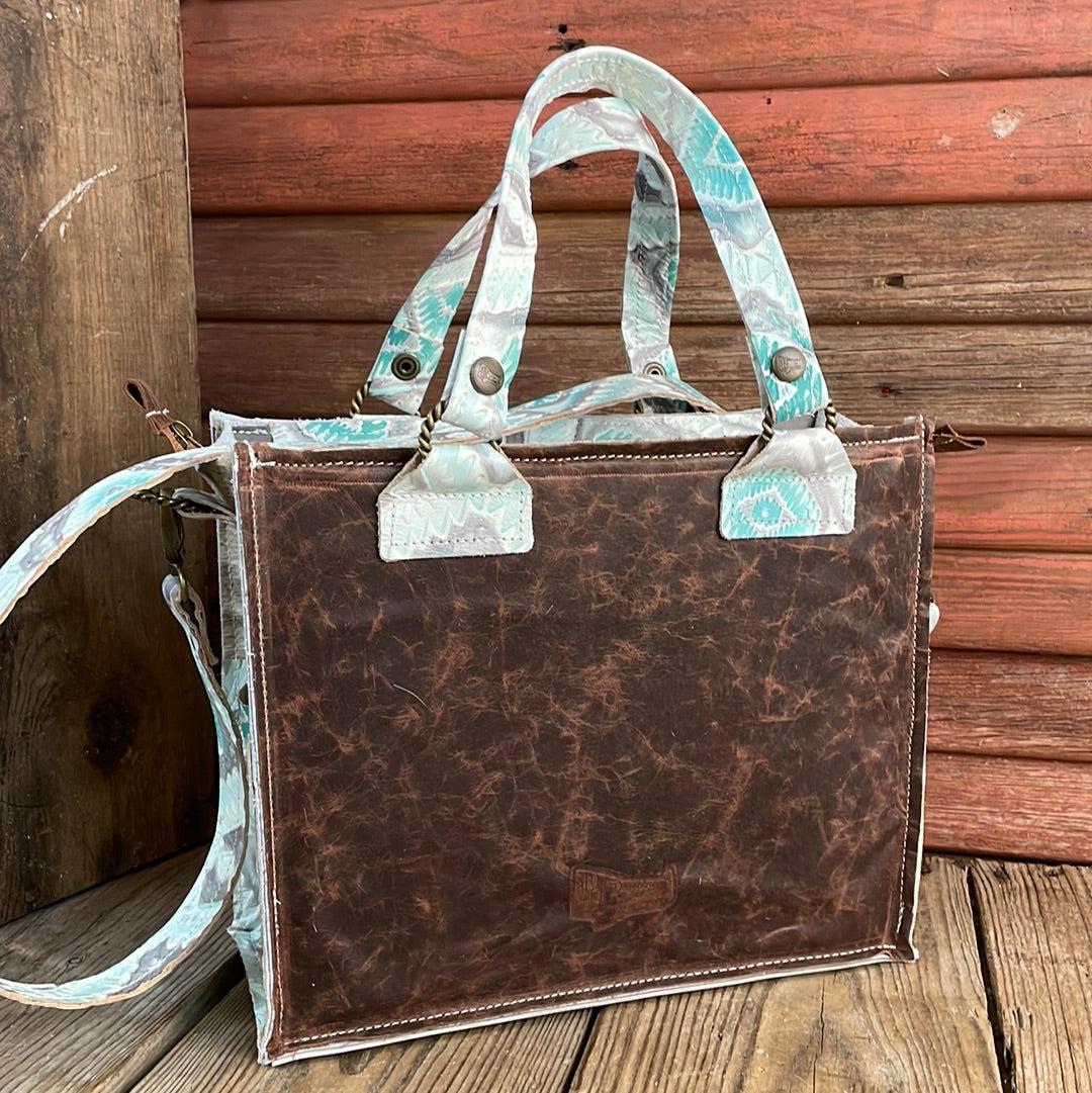 Minnie Pearl - Unicorn w/ Turquoise Sand Aztec-Minnie Pearl-Western-Cowhide-Bags-Handmade-Products-Gifts-Dancing Cactus Designs