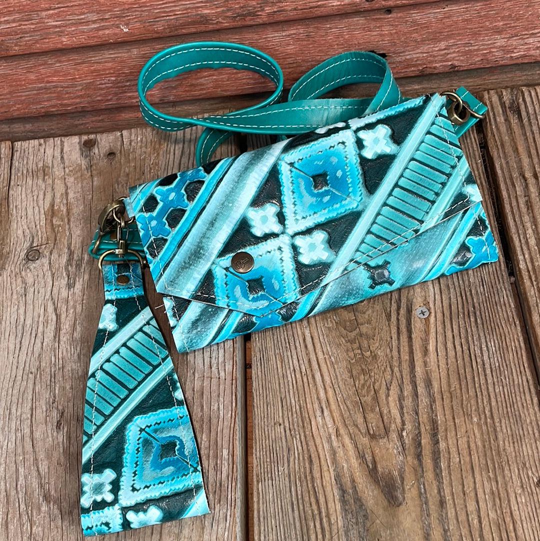 Miranda - w/ Turquoise Matrix Navajo & Brass Hardware-Miranda-Western-Cowhide-Bags-Handmade-Products-Gifts-Dancing Cactus Designs