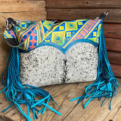 Oakley - B&W Speckle w/ Neon Strip-Oakley-Western-Cowhide-Bags-Handmade-Products-Gifts-Dancing Cactus Designs