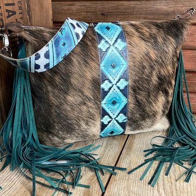 Oakley - Brindle w/ Glacier Park Navajo-Oakley-Western-Cowhide-Bags-Handmade-Products-Gifts-Dancing Cactus Designs