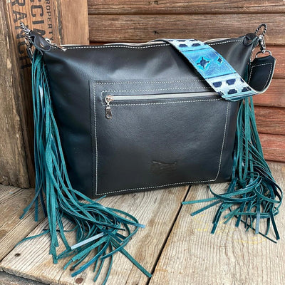 Oakley - Brindle w/ Glacier Park Navajo w/ Firebird Concho-Oakley-Western-Cowhide-Bags-Handmade-Products-Gifts-Dancing Cactus Designs