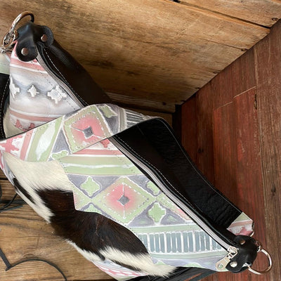 Oakley - Tricolor w/ Watermelon Wine-Oakley-Western-Cowhide-Bags-Handmade-Products-Gifts-Dancing Cactus Designs
