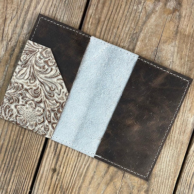 Passport Cover - Brindle w/ Wildflower-Passport Cover-Western-Cowhide-Bags-Handmade-Products-Gifts-Dancing Cactus Designs