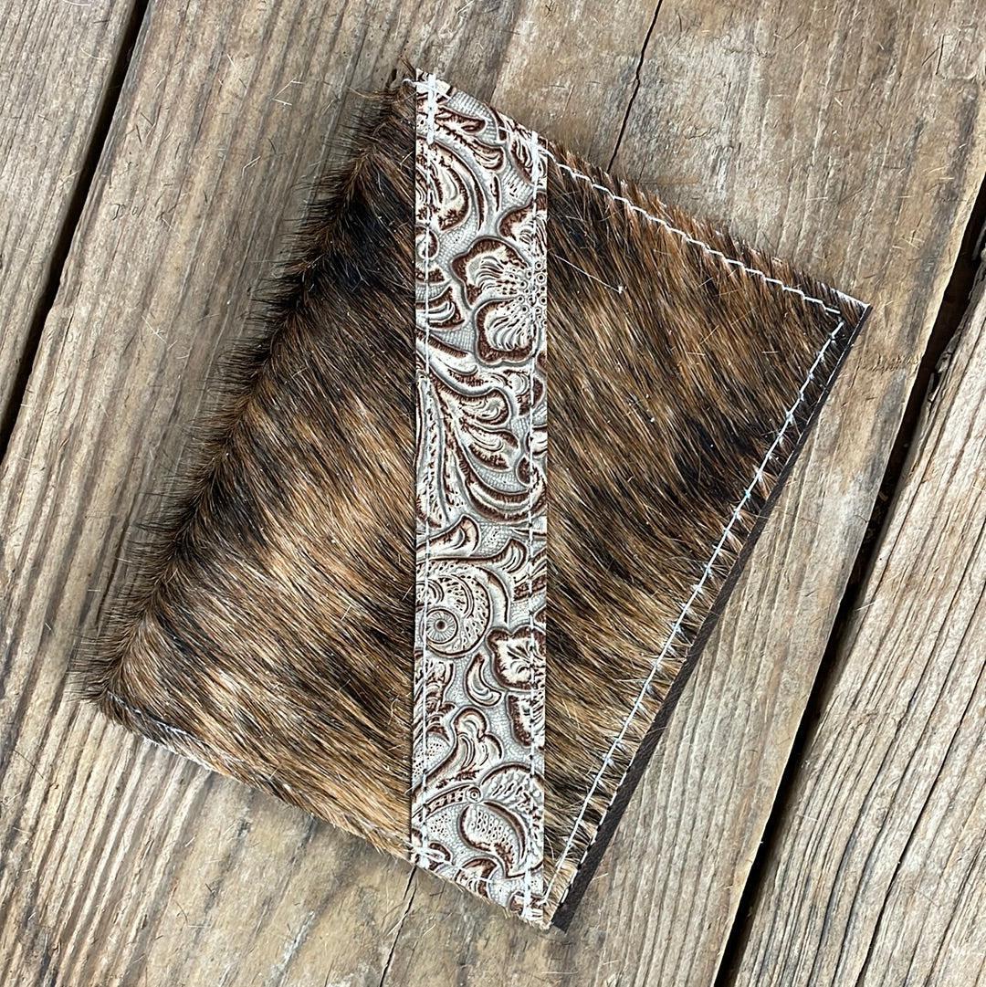 Passport Cover - Brindle w/ Wildflower-Passport Cover-Western-Cowhide-Bags-Handmade-Products-Gifts-Dancing Cactus Designs