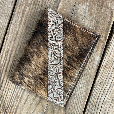 Passport Cover - Brindle w/ Wildflower-Passport Cover-Western-Cowhide-Bags-Handmade-Products-Gifts-Dancing Cactus Designs