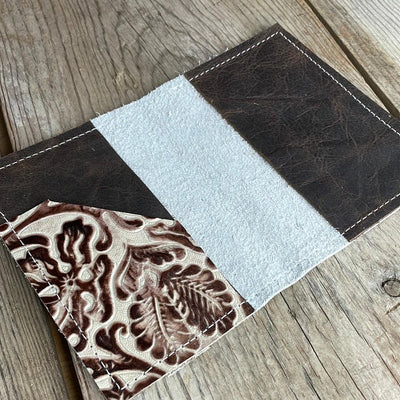 Passport Cover - Holographic w/ Ivory Tool-Passport Cover-Western-Cowhide-Bags-Handmade-Products-Gifts-Dancing Cactus Designs