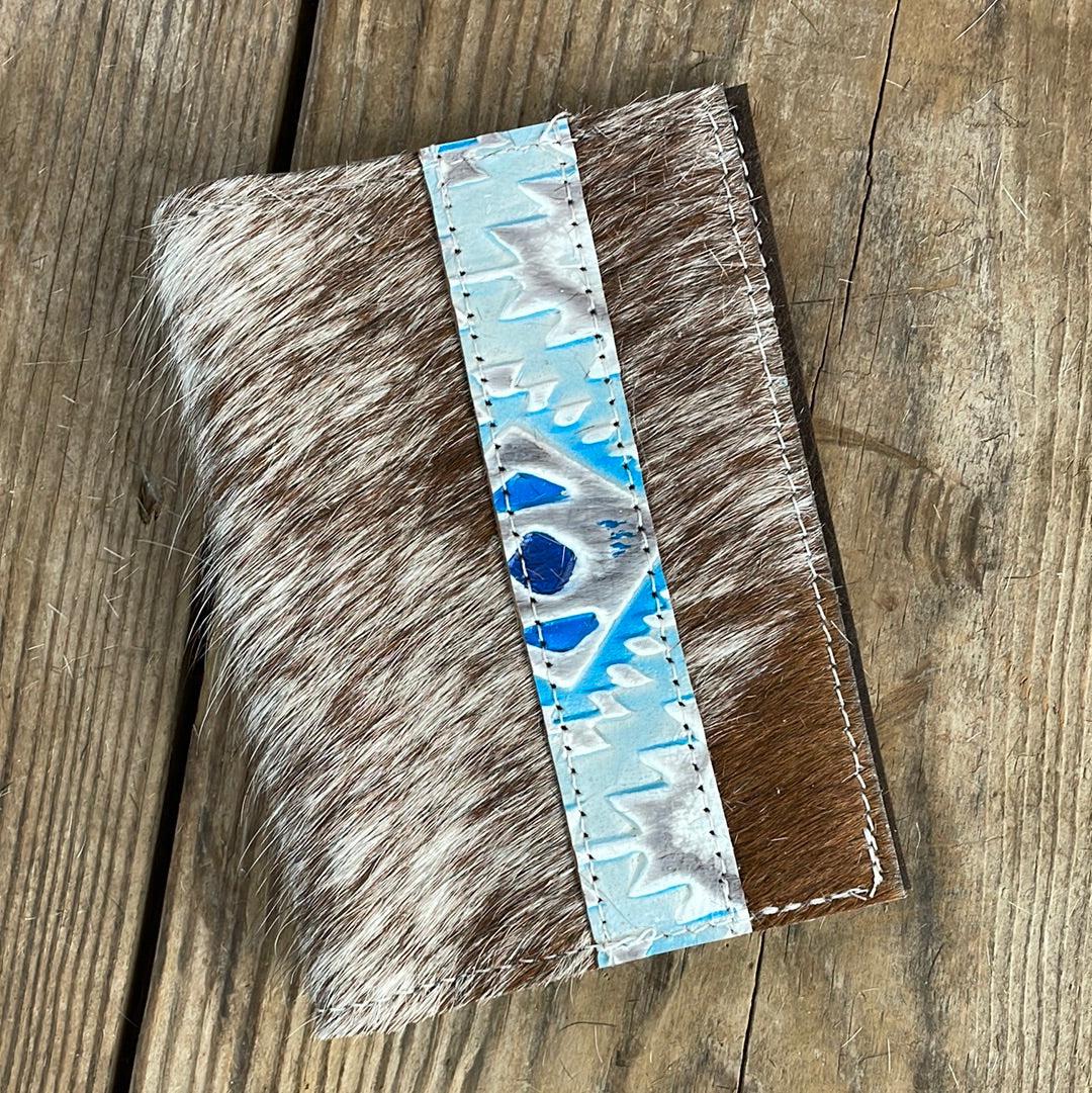 Passport Cover - Longhorn w/ Rocky Mountain Aztec-Passport Cover-Western-Cowhide-Bags-Handmade-Products-Gifts-Dancing Cactus Designs