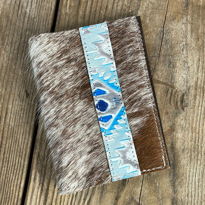 Passport Cover - Longhorn w/ Rocky Mountain Aztec-Passport Cover-Western-Cowhide-Bags-Handmade-Products-Gifts-Dancing Cactus Designs