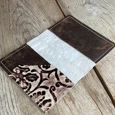 Passport Cover - Silver Acid w/ Ivory Tool-Passport Cover-Western-Cowhide-Bags-Handmade-Products-Gifts-Dancing Cactus Designs