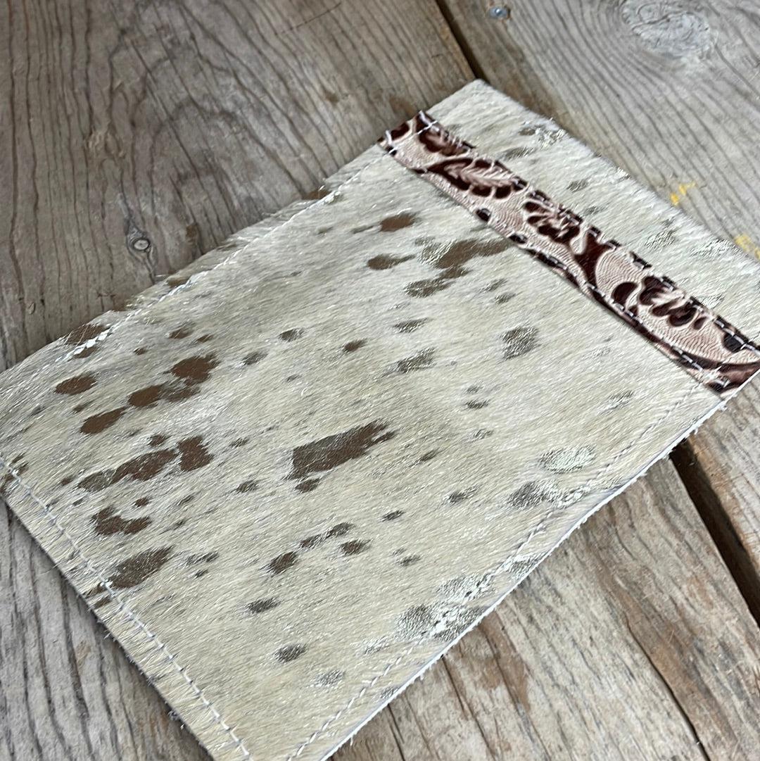 Passport Cover - Silver Acid w/ Ivory Tool-Passport Cover-Western-Cowhide-Bags-Handmade-Products-Gifts-Dancing Cactus Designs
