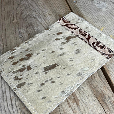 Passport Cover - Silver Acid w/ Ivory Tool-Passport Cover-Western-Cowhide-Bags-Handmade-Products-Gifts-Dancing Cactus Designs