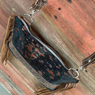 Patsy - Black & Rose Gold Acid w/ Cowboy Tool-Patsy-Western-Cowhide-Bags-Handmade-Products-Gifts-Dancing Cactus Designs