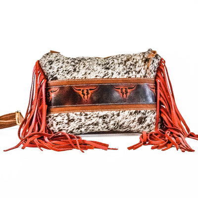 Patsy - Black & White Speckled w/ Fire Skulls-Patsy-Western-Cowhide-Bags-Handmade-Products-Gifts-Dancing Cactus Designs