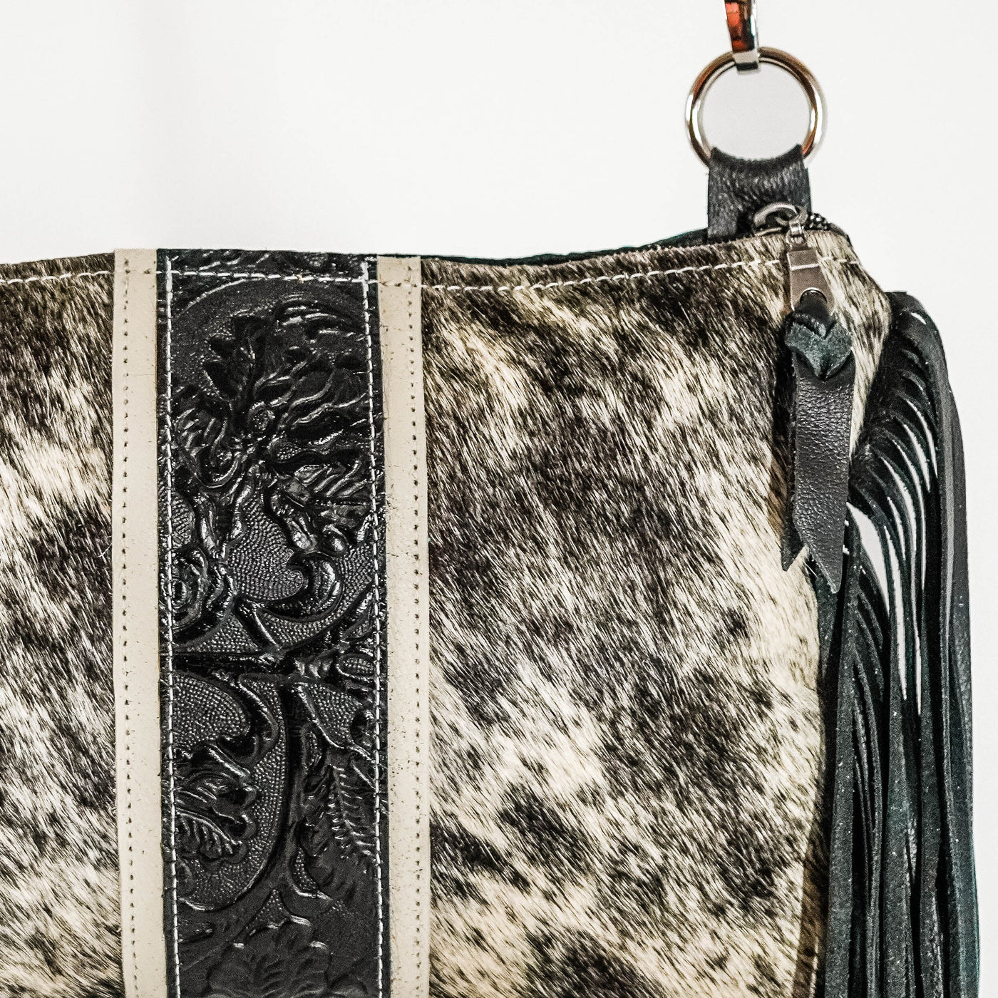 Patsy - Black & White w/ Onyx Tool-Patsy-Western-Cowhide-Bags-Handmade-Products-Gifts-Dancing Cactus Designs
