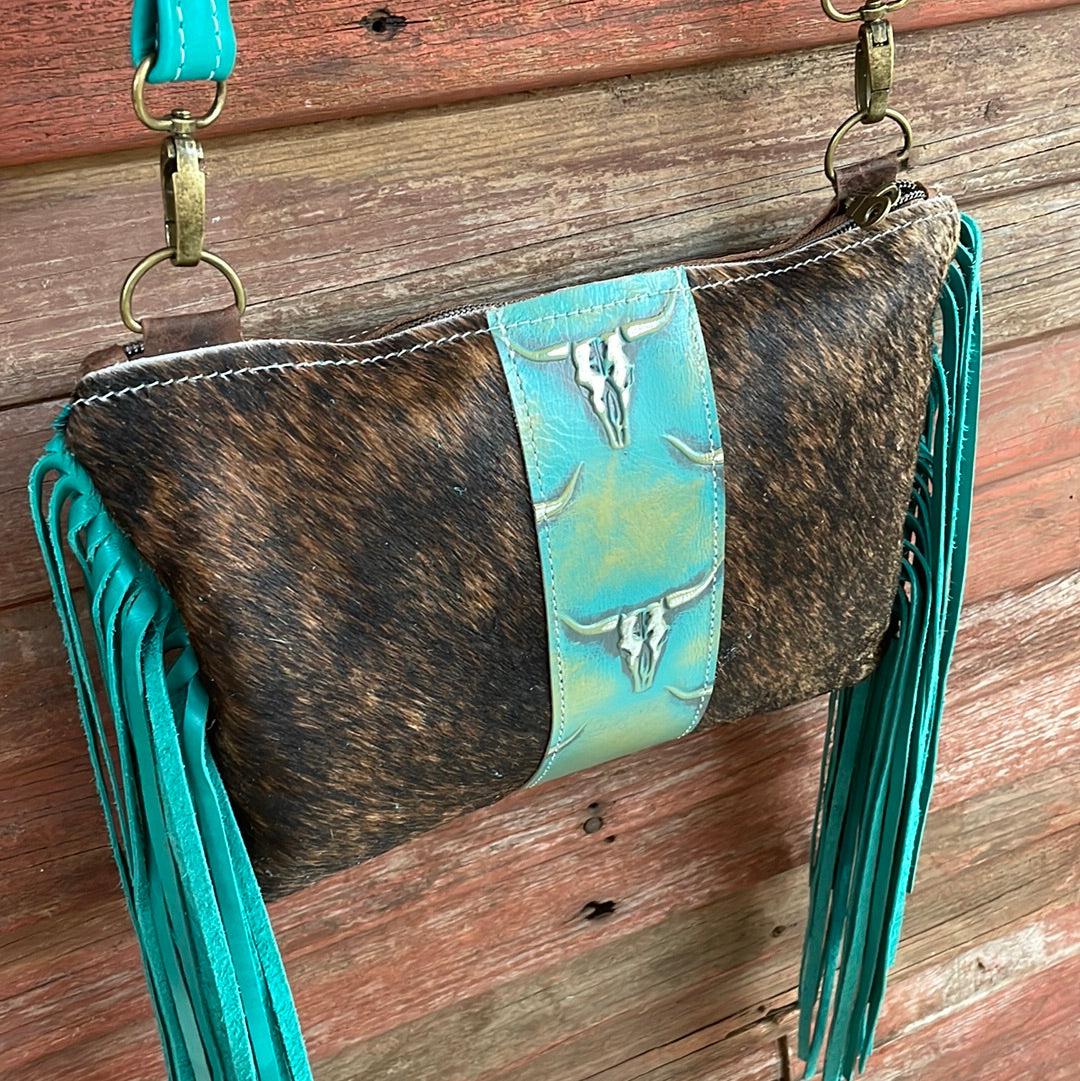 Patsy - Brindle w/ Margarita Skulls-Patsy-Western-Cowhide-Bags-Handmade-Products-Gifts-Dancing Cactus Designs