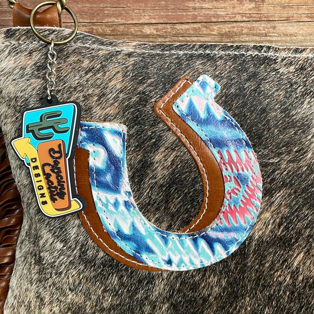 Patsy - Brindle w/ Tucson Sundown Aztec Horse Shoe-Patsy-Western-Cowhide-Bags-Handmade-Products-Gifts-Dancing Cactus Designs