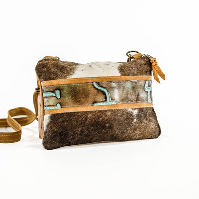 Patsy - Chocolate & White w/ Turquoise Brands-Patsy-Western-Cowhide-Bags-Handmade-Products-Gifts-Dancing Cactus Designs