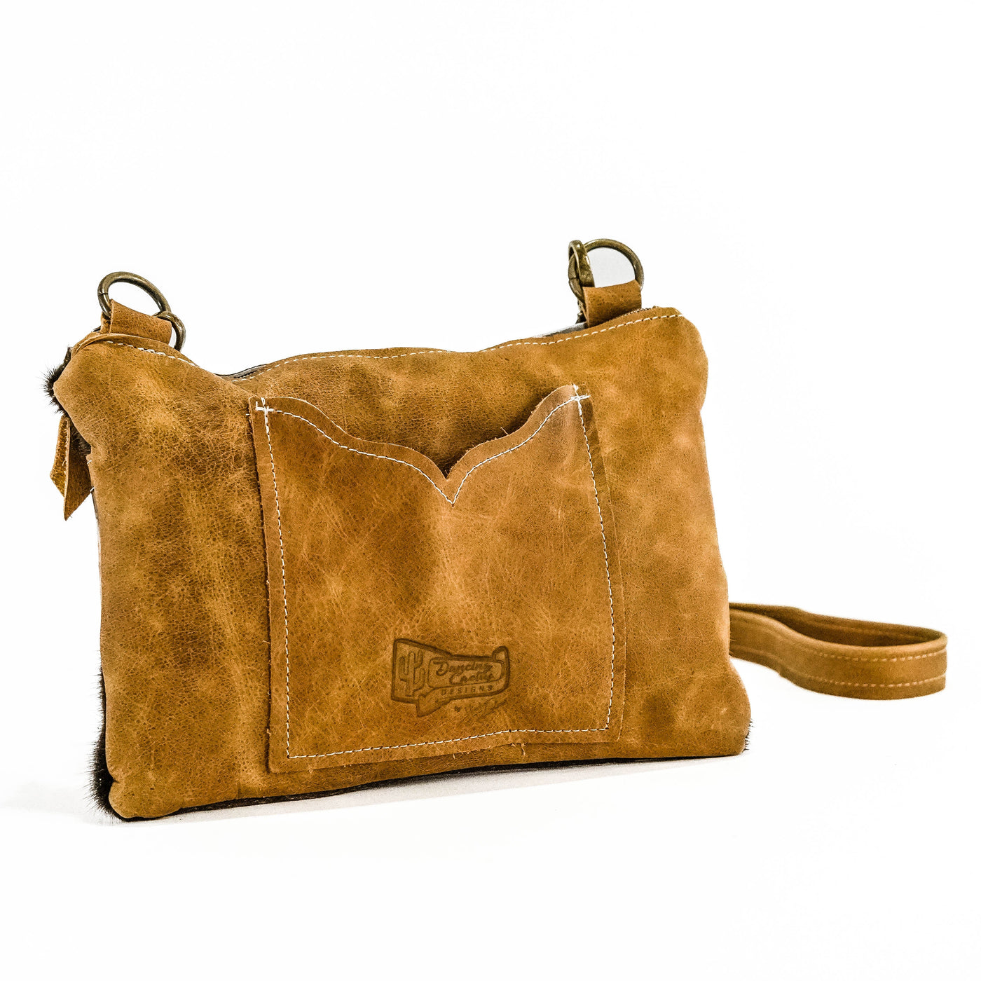 Patsy - Chocolate & White w/ Turquoise Brands-Patsy-Western-Cowhide-Bags-Handmade-Products-Gifts-Dancing Cactus Designs