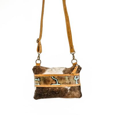 Patsy - Chocolate & White w/ Turquoise Brands-Patsy-Western-Cowhide-Bags-Handmade-Products-Gifts-Dancing Cactus Designs
