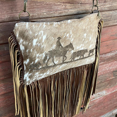 Patsy - Dapple w/ Trailing Cows Design-Patsy-Western-Cowhide-Bags-Handmade-Products-Gifts-Dancing Cactus Designs