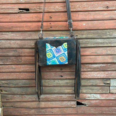 Patsy - Gold Acid w/ Rainbow Aztec Flap-Patsy-Western-Cowhide-Bags-Handmade-Products-Gifts-Dancing Cactus Designs