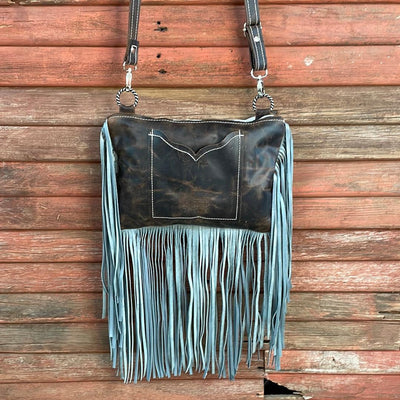 Patsy - Grey Brindle w/ Turquoise Sand Croc-Patsy-Western-Cowhide-Bags-Handmade-Products-Gifts-Dancing Cactus Designs