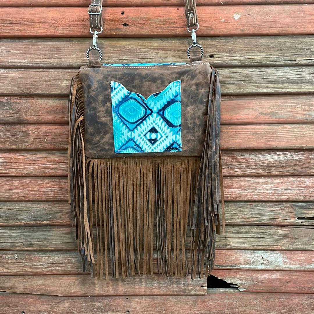 Patsy - Tricolor w/ Glacier Park Aztec Flap-Patsy-Western-Cowhide-Bags-Handmade-Products-Gifts-Dancing Cactus Designs