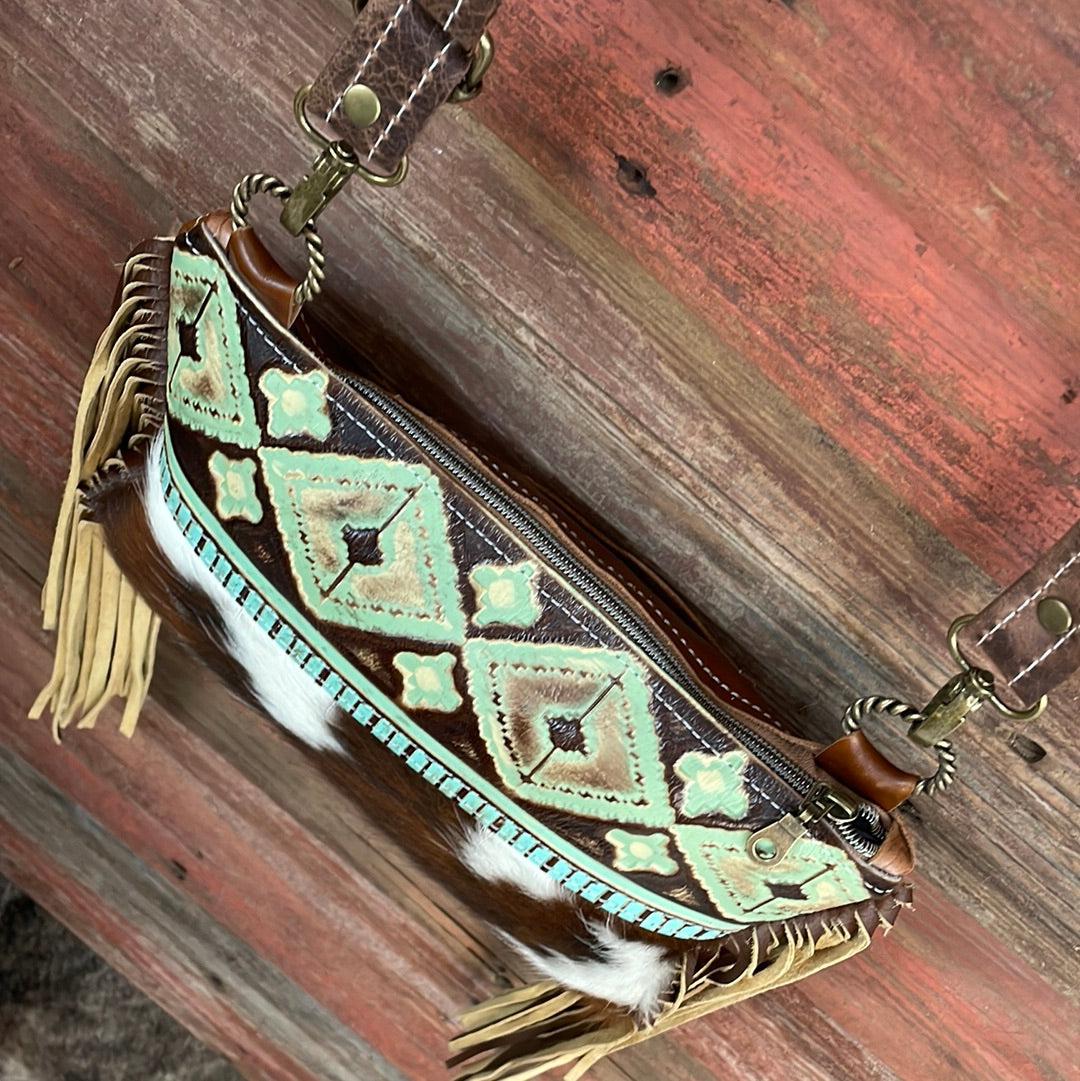 Patsy - Tricolor w/ Sage Navajo-Patsy-Western-Cowhide-Bags-Handmade-Products-Gifts-Dancing Cactus Designs