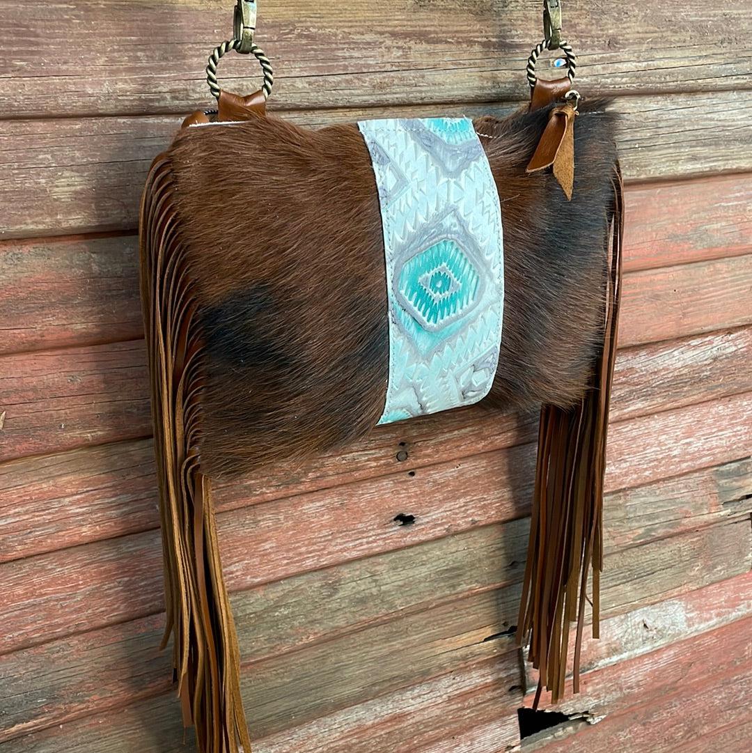 Patsy - Tricolor w/ Turquoise Sand Aztec-Patsy-Western-Cowhide-Bags-Handmade-Products-Gifts-Dancing Cactus Designs