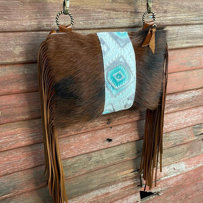 Patsy - Tricolor w/ Turquoise Sand Aztec-Patsy-Western-Cowhide-Bags-Handmade-Products-Gifts-Dancing Cactus Designs