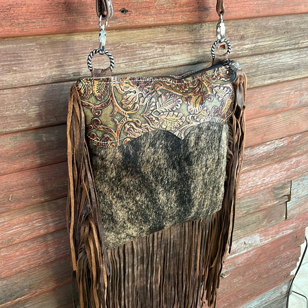 Shania - Brindle w/ Wyoming Tool-Shania-Western-Cowhide-Bags-Handmade-Products-Gifts-Dancing Cactus Designs