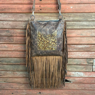 Shania - Brindle w/ Wyoming Tool-Shania-Western-Cowhide-Bags-Handmade-Products-Gifts-Dancing Cactus Designs