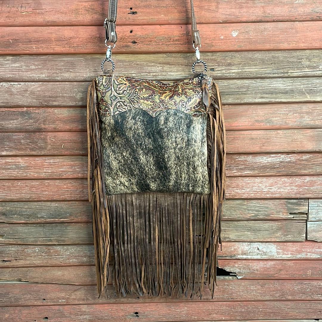 Shania - Brindle w/ Wyoming Tool-Shania-Western-Cowhide-Bags-Handmade-Products-Gifts-Dancing Cactus Designs