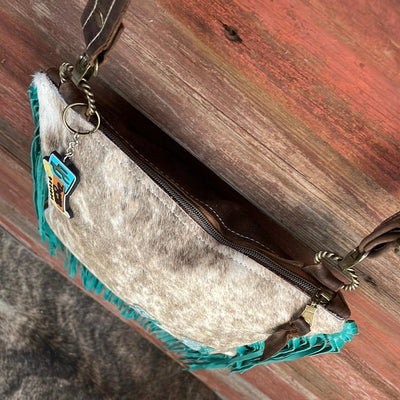 Shania - Dapple w/ Turquoise Sand Croc Horse Shoe-Shania-Western-Cowhide-Bags-Handmade-Products-Gifts-Dancing Cactus Designs