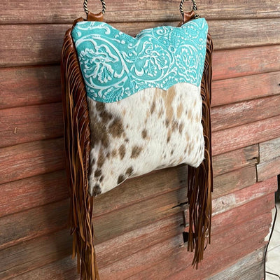 Shania - Dapple w/ Turquoise Sand Tool-Shania-Western-Cowhide-Bags-Handmade-Products-Gifts-Dancing Cactus Designs