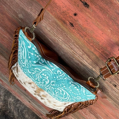 Shania - Dapple w/ Turquoise Sand Tool-Shania-Western-Cowhide-Bags-Handmade-Products-Gifts-Dancing Cactus Designs