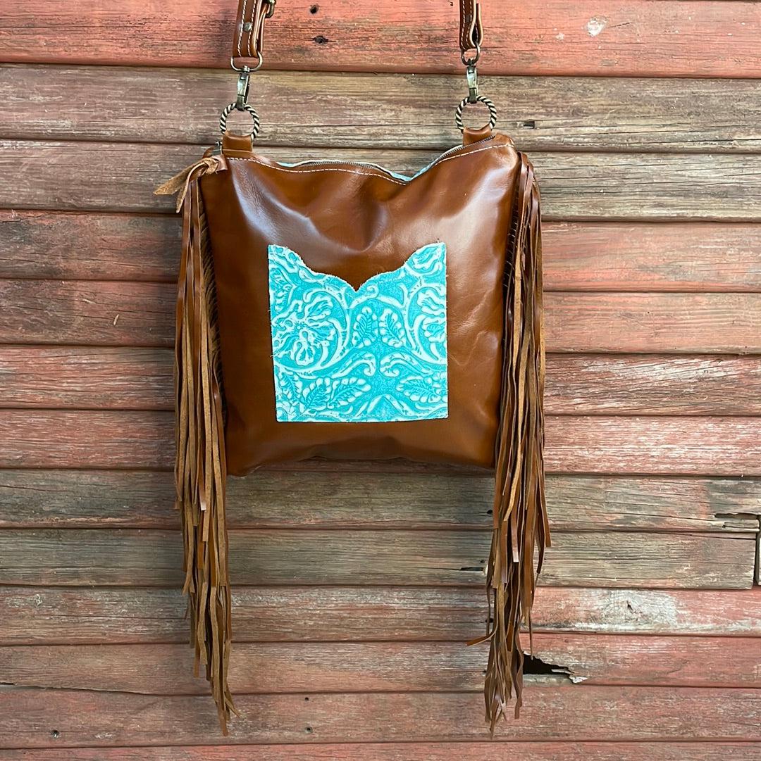 Shania - Dapple w/ Turquoise Sand Tool-Shania-Western-Cowhide-Bags-Handmade-Products-Gifts-Dancing Cactus Designs