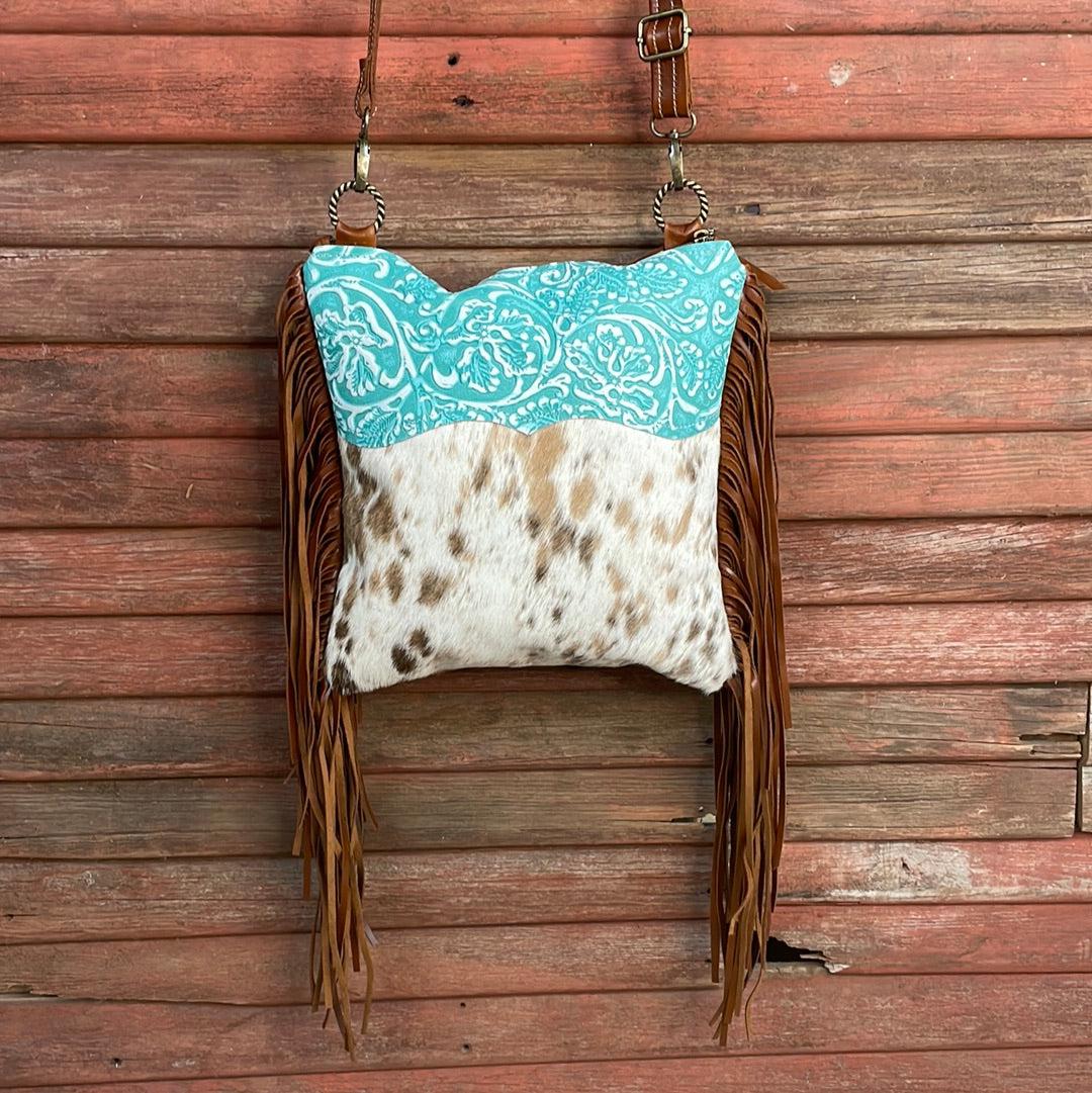 Shania - Dapple w/ Turquoise Sand Tool-Shania-Western-Cowhide-Bags-Handmade-Products-Gifts-Dancing Cactus Designs