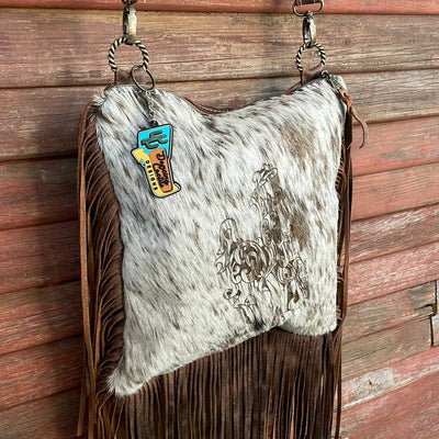 Shania - Longhorn w/ Tooled Steamboat Design-Shania-Western-Cowhide-Bags-Handmade-Products-Gifts-Dancing Cactus Designs