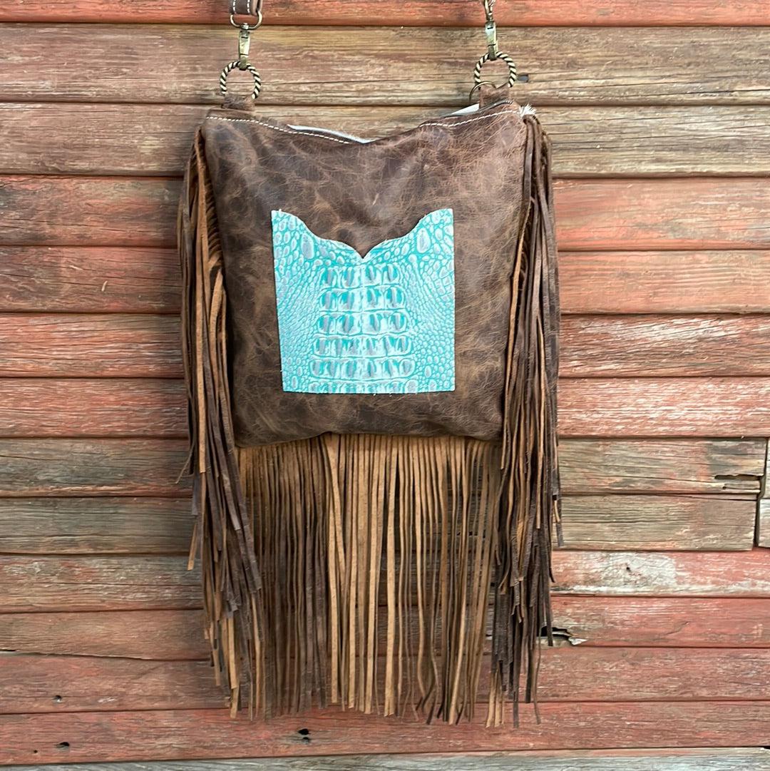 Shania - Longhorn w/ Tooled Steamboat Design-Shania-Western-Cowhide-Bags-Handmade-Products-Gifts-Dancing Cactus Designs